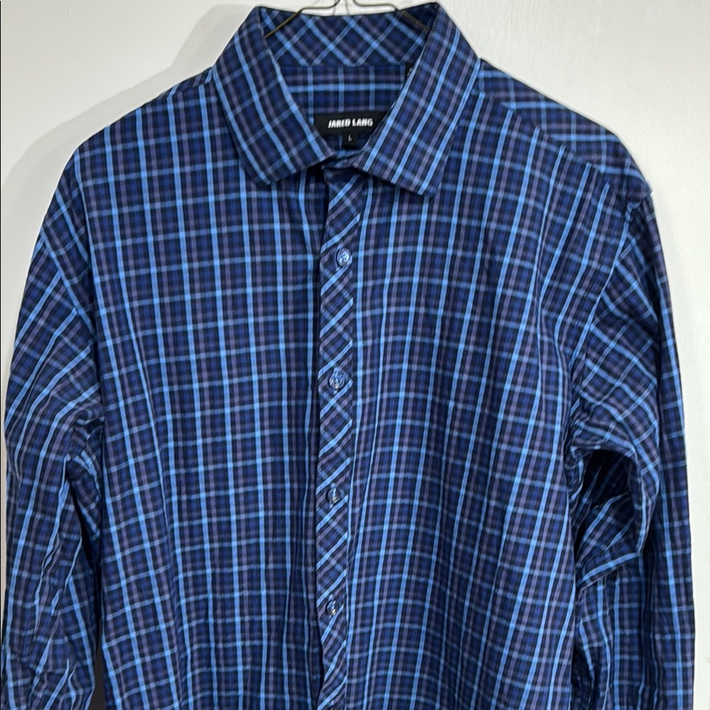 Jared Lang Men’s Blue Check Shirt Size L